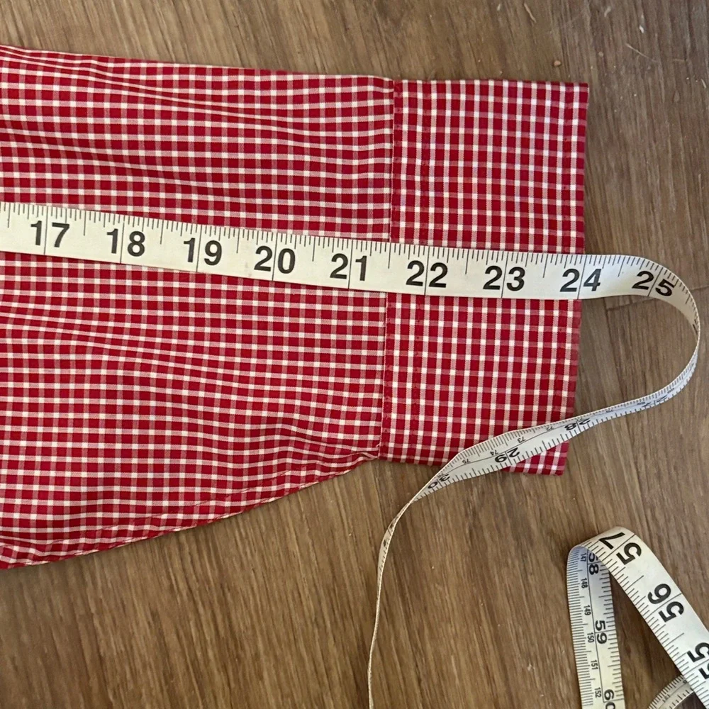 Club Room Red Maroon Gingham Dress Shirt - Picture 8 of 11